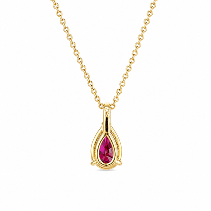 Pear Shape Blue Sapphire Pendant Necklace 14k Yellow Gold, Teardrop Sapphire Necklace, September Birthstone Necklace, Pear Necklace, #8821