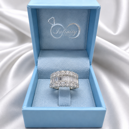 Lab Diamond Wedding Band Baguette With Round Cut Lab Diamond Anniversary Band #8804