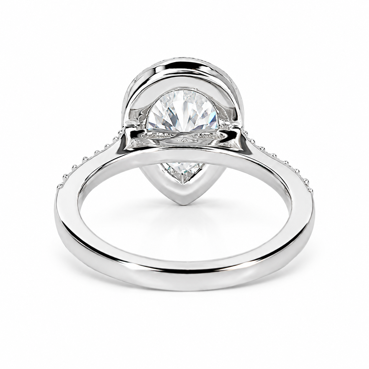 Pear shaped ring 14k solid gold, Pear shaped moissanite halo engagement ring, Teardrop shaped ring, Unique wedding promise anniversary ring