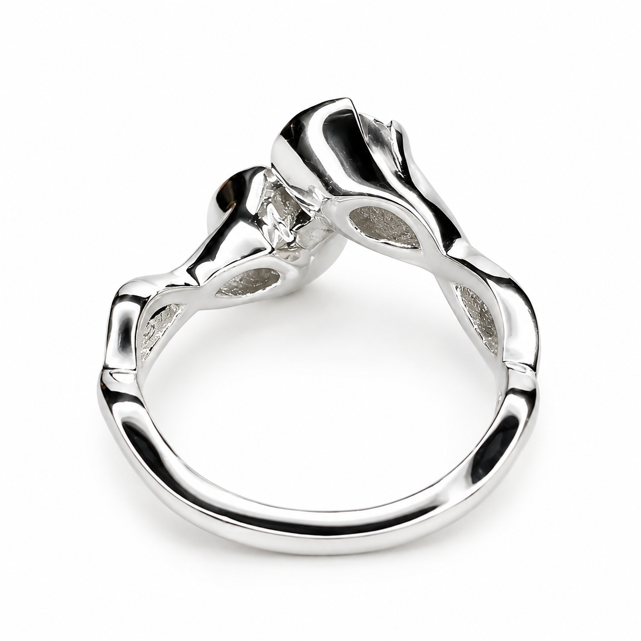 Toi Et Moi moissanite ring, Two stone ring yellow/white gold, Two stone bypass ring, Mommy and me birthstone ring, Anniversary Gift,  #7644