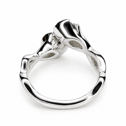 Toi Et Moi moissanite ring, Two stone ring yellow/white gold, Two stone bypass ring, Mommy and me birthstone ring, Anniversary Gift,  #7644