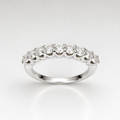 Moissanite Wedding Band White Gold Thin Moissanite Stacking Wedding Band For Women Half Eternity Moissanite Band Dainty Moissanit Ring #7368