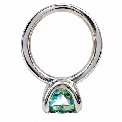 Teal Blue Moissanite Engagement Rings For Women White Gold Cushion Cut Unique Blue Moissanite Engagement Rings Solitaire  Promise Ring #7909