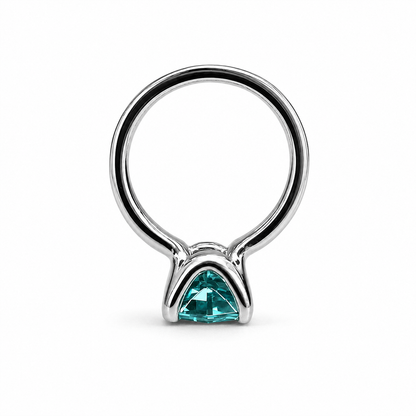 Paraiba Tourmaline Neon Blue Web Cut Engagement Ring 14K White Gold Unique Paraiba Web Cut Tourmaline Promise Wedding Anniversary Ring #7327