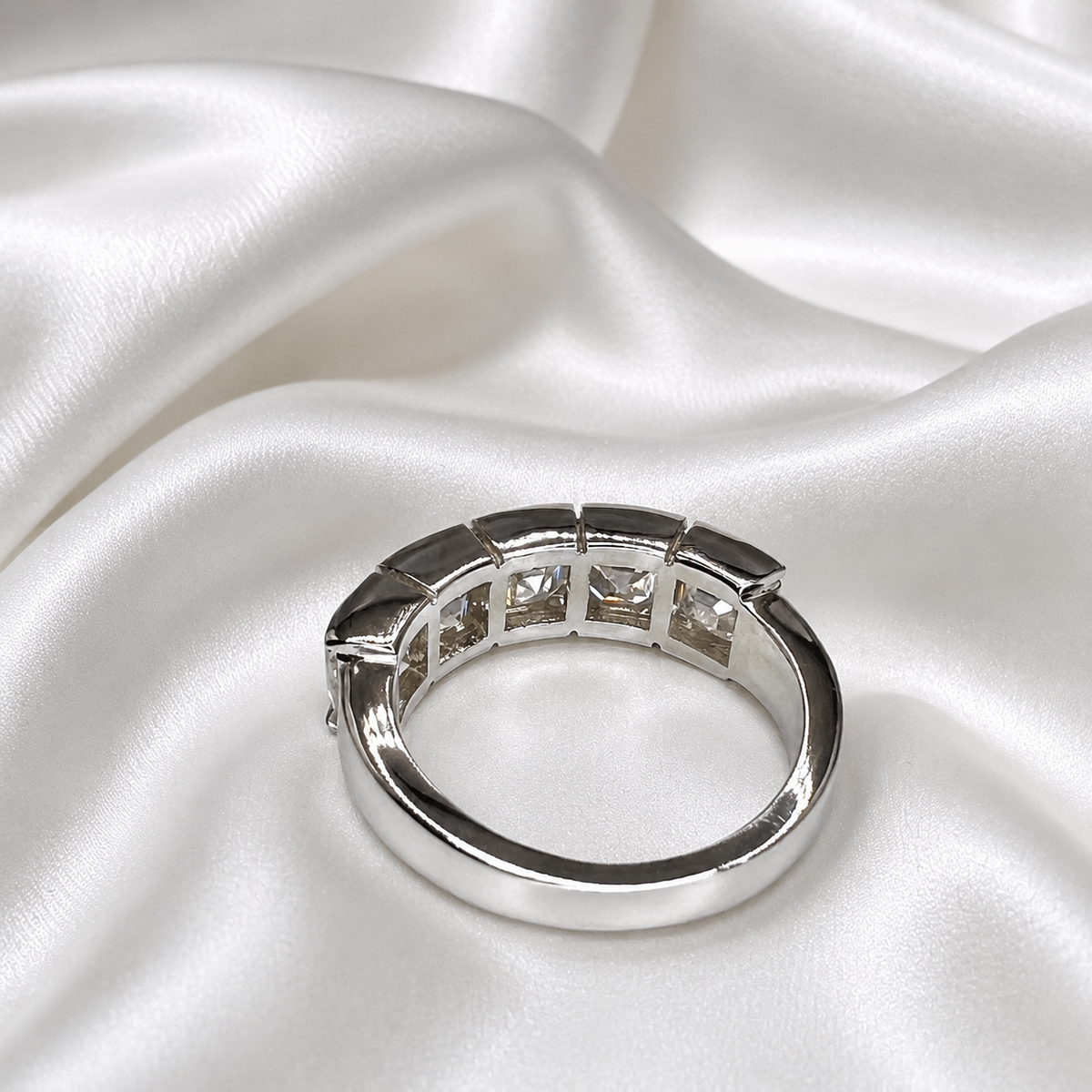 Lab grown diamond stacking wedding band, half eternity diamond matching wedding band solid gold, lab created diamond anniversary band