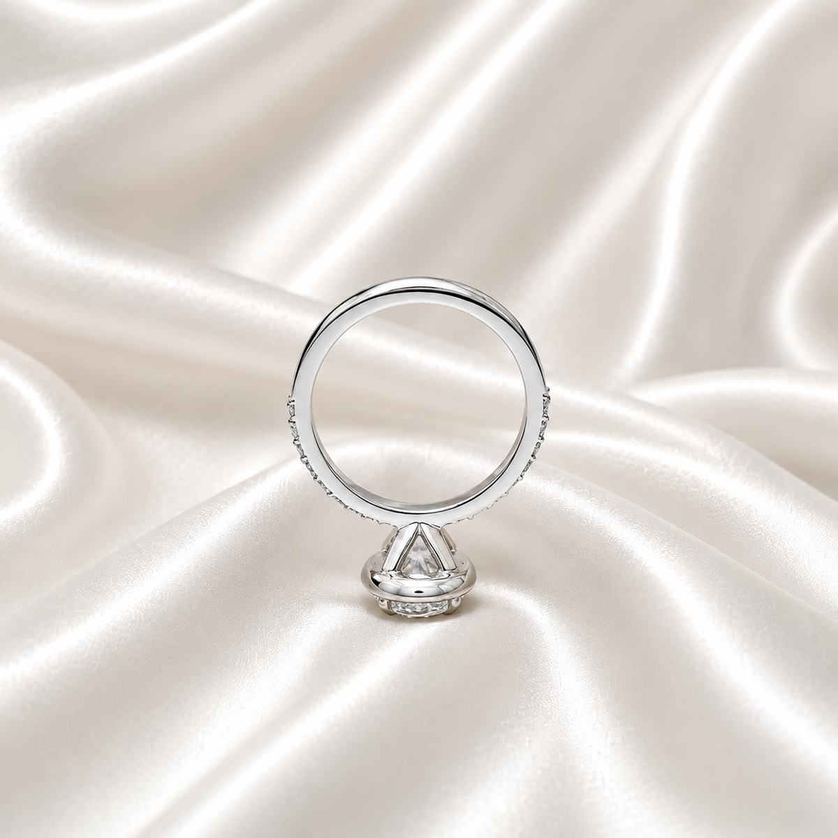 1.10 Carat Oval VS2/E Diamond Solitaire Engagement Ring, Lab Diamond Halo Engagement Ring, Lab Created Diamond Ring, 14k Yellow Gold