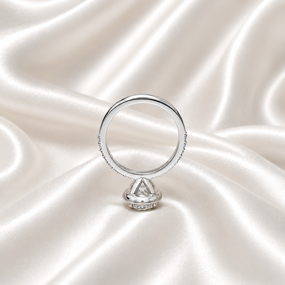1.10 Carat Oval VS2/E Diamond Solitaire Engagement Ring, Lab Diamond Halo Engagement Ring, Lab Created Diamond Ring, 14k Yellow Gold