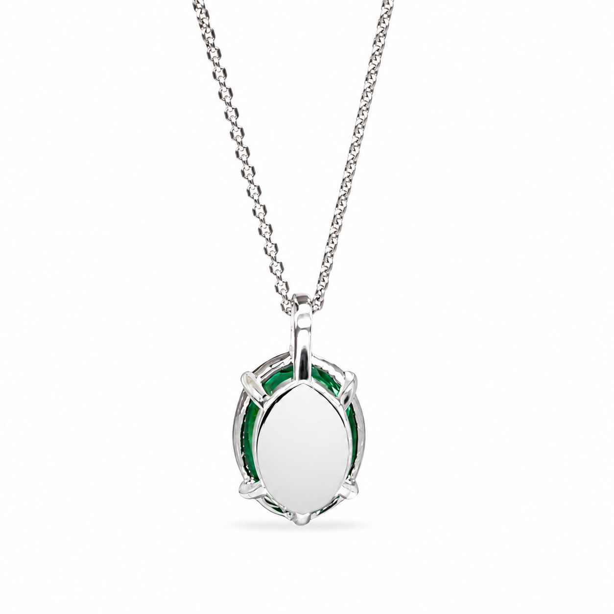 Personalized Engraved Necklace Birthstone Mothers Necklace Personalized 14K White Gold Gemstone Personalized Delicate Emerald Necklace #7331