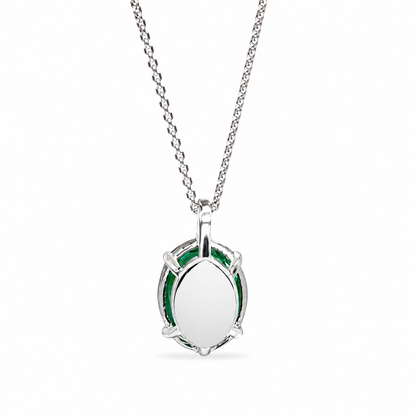 Personalized Engraved Necklace Birthstone Mothers Necklace Personalized 14K White Gold Gemstone Personalized Delicate Emerald Necklace #7331