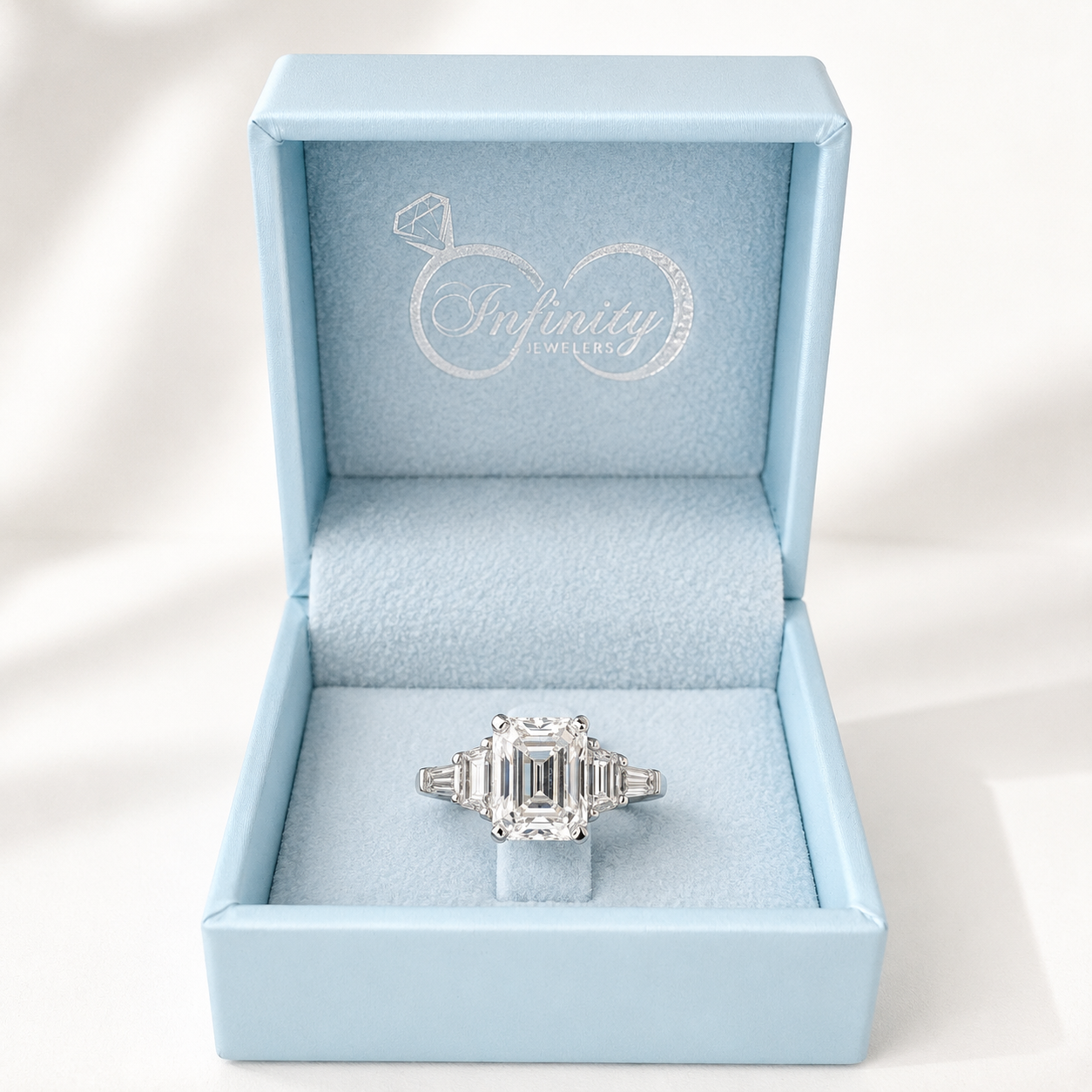 2.50 Carat Emerald Cut Lab Grown Diamond Engagement Ring, 14K Solid Gold, IGI Certified #8387