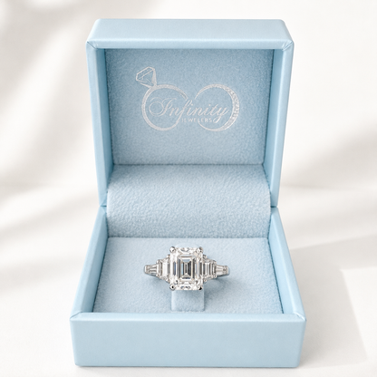 2.50 Carat Emerald Cut Lab Grown Diamond Engagement Ring, 14K Solid Gold, IGI Certified #8387