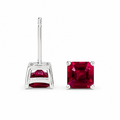May Birthstone Earrings , Ladies Earrings , Asscher Emerald Studs , 14k Gold Earrings, Mothers Day , Birthday Gift , #8841
