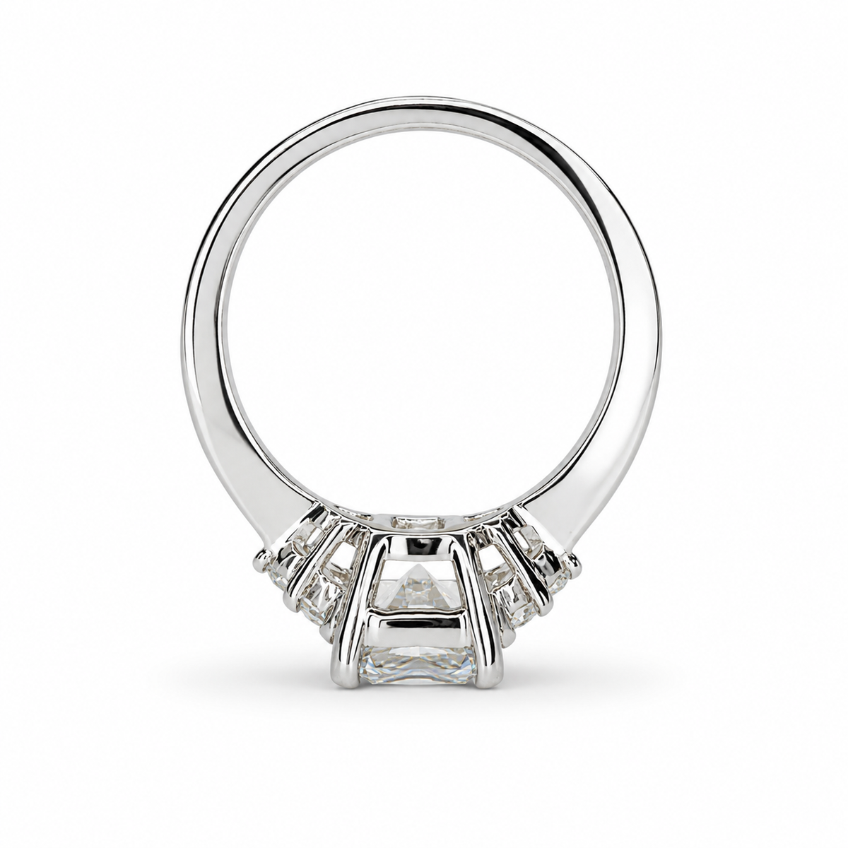 Radiant Cut  Moissanite engagement ring set vintage unique white gold curved band engagement ring women wedding Bridal Promise ring  #7091