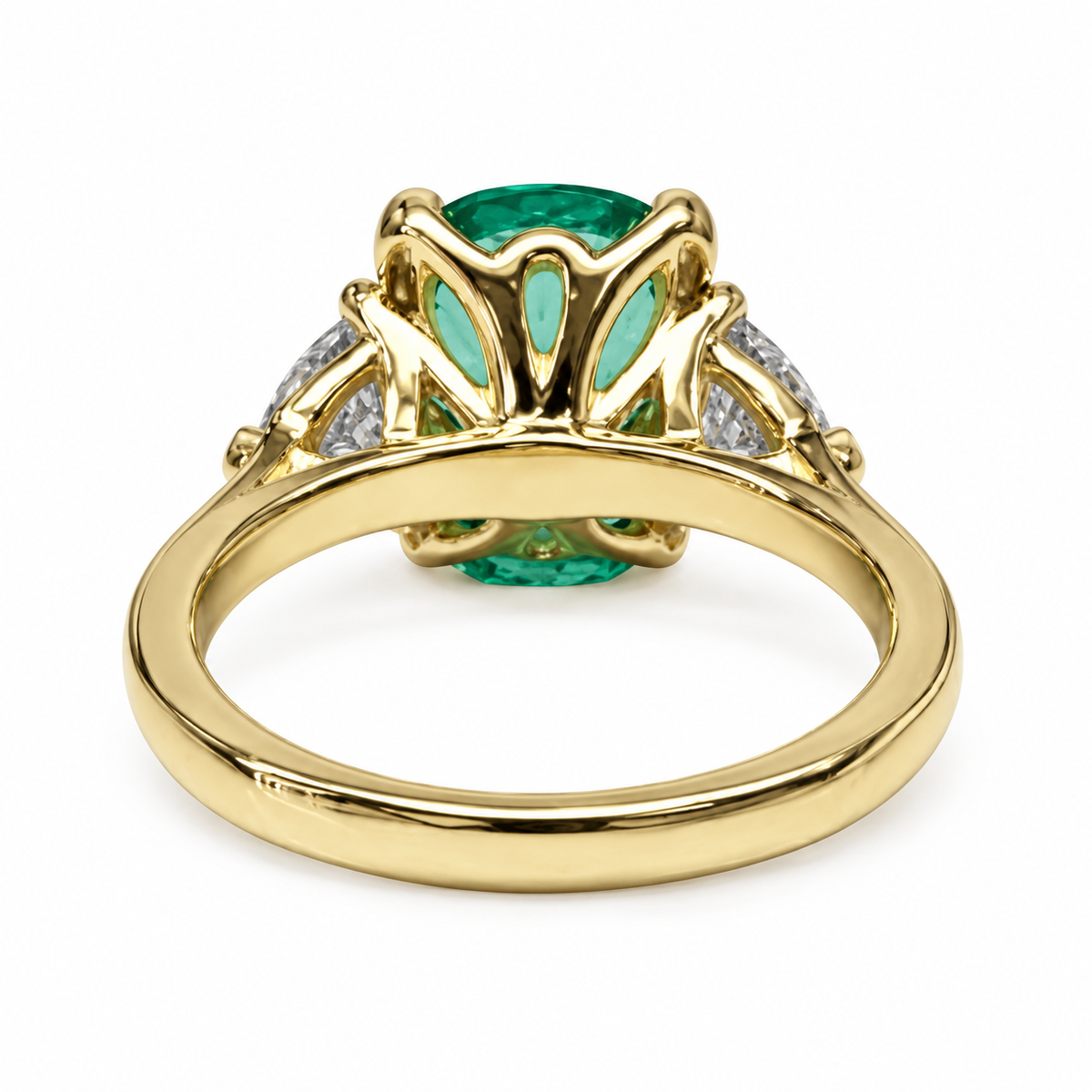 Elongated Cushion Cut Engagement Ring For Women 14K solid Yellow Gold, Green Paraiba Tourmaline Engagement Rings, Unique Vintage Rings, 7187