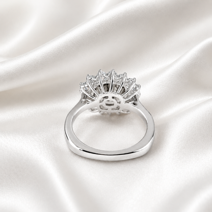 3.95 CTW Cushion Cut Olive green Sapphire Engagement Ring With Lab Grown Diamond Halo 14K Solid Gold with a Euro Shank #8852