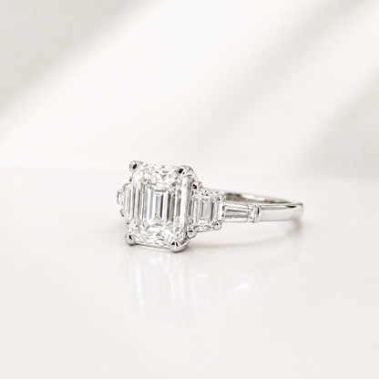 2.50 Carat Emerald Cut Lab Grown Diamond Engagement Ring, 14K Solid Gold, IGI Certified #8387