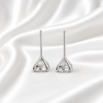 Martini Style Moissanite Stud Earrings , 1.60 ctw. To 3.80 ctw. 14K Gold , Unisex Moissanite Stud Earrings , Simple Stud Earrings #8826