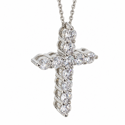 Large Cross Necklace Pendant 14k Solid Gold Cross, Moissanite Cross Necklace, Baptism Confirmation Religious Catholic Cross Pendant,  #4774