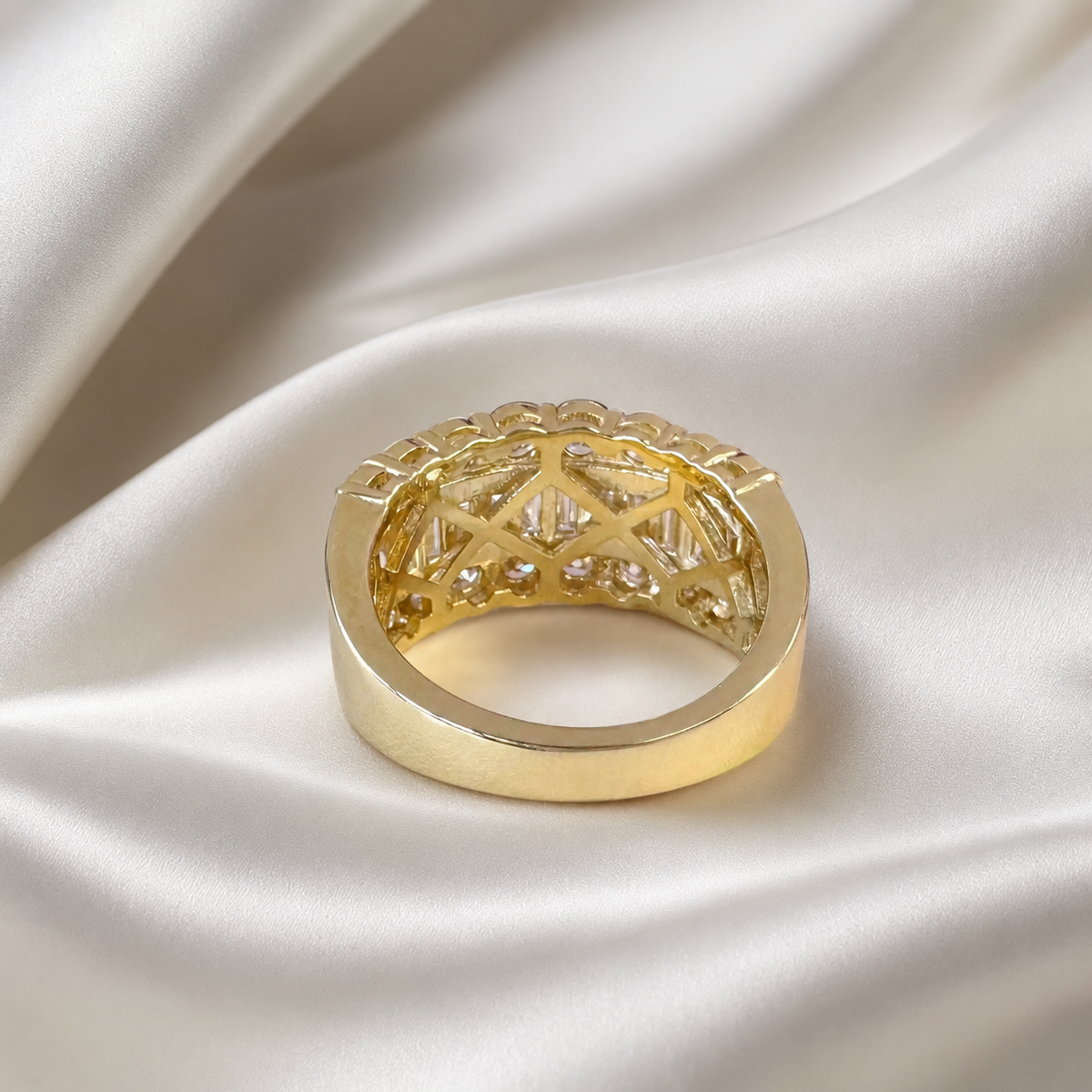 Lab Diamond Wedding Band Baguette With Round Cut Lab Diamond Anniversary Band #8804