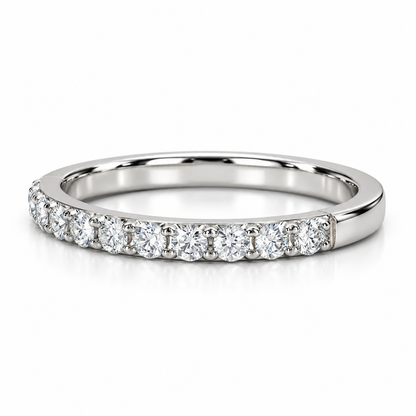 Moissanite Wedding Band,  Round Diamond Brilliant Cut Stone Band,  Anniversary Band  Set In 14K Gold#6584