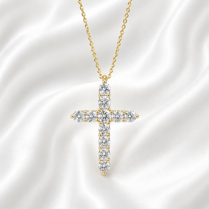 0.66 CTW Lab Grown Diamond Cross 14K Solid Gold , #8803