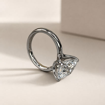 Radiant Cut Solitaire Engagement Ring / Radiant Cut Moissanite Solitaire / Moissanite solitaire 14k White Gold / #6272