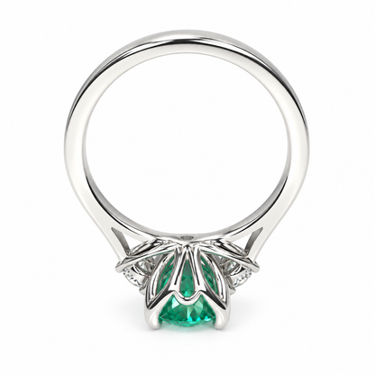 Elongated Cushion Green Paraiba Tourmaline Engagement Ring White Gold Paraiba Moissanite Engagement Ring Unique Vintage Wedding Ring #7371