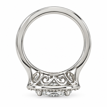 Marquis Moissanite Sideways Ring Halo White Gold Unique Evil Eye Moissanite Ring Sideways Marquis Anniversary Wedding Promise Ring  #7437