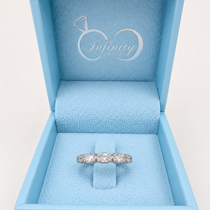 Lab Diamond Wedding Band , Unique Antique Marquis Lab Grown Diamond Stacking Band 14K Solid Gold , Half Eternity Cluster Diamond Ring #8832
