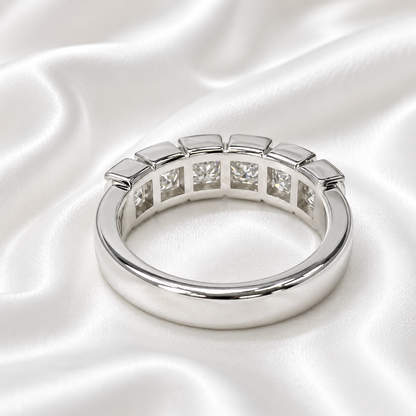 Lab grown diamond stacking wedding band, half eternity diamond matching wedding band solid gold, lab created diamond anniversary band