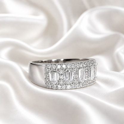 2.70 CTW Lab Grown Diamond Mens Wedding Band 14K Solid Gold #8492