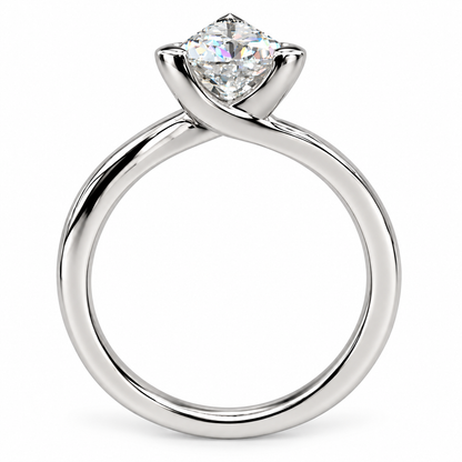 Certified Moissanite, Moissanite Engagement Ring, Trillion Cut Solitaire Moissanite Ring, Unique Engagement Ring, 14k Gold Ring