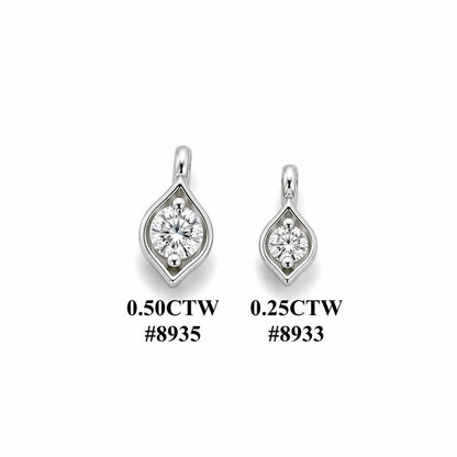 Lab Grown Diamond Pendant Necklace with Chain 14K Solid Gold, Floating Diamond Necklace, #8933