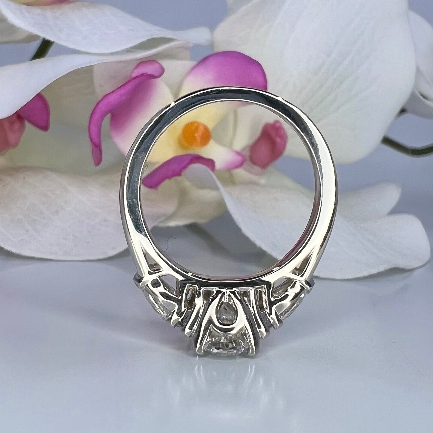 Lab Grown Diamond Ring - 14k Gold Oval Cut Cluster Engagement Ring IGI Certified #8144