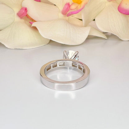 2.70 CTW Lab Grown Diamond Engagement Ring 14K Gold Round Cut Lad Created Diamond Anniversary Ring For Her Three Stone Diamond Ring # 8495