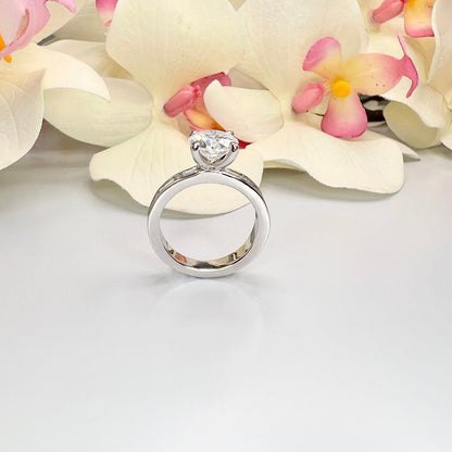 2.70 CTW Lab Grown Diamond Engagement Ring 14K Gold Round Cut Lad Created Diamond Anniversary Ring For Her Three Stone Diamond Ring # 8495