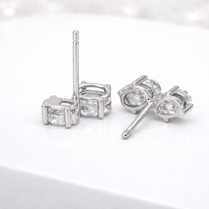 1.20ctw Toi et Moi Lab Grown Diamond Earrings, Oval Diamond Stud Earrings, Dainty Minimalist Earrings, Bridal Gift for Her #8892