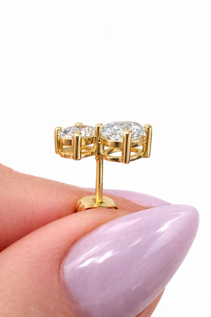 1.20ctw Toi et Moi Lab Grown Diamond Earrings, Oval Diamond Stud Earrings, Dainty Minimalist Earrings, Bridal Gift for Her #8892