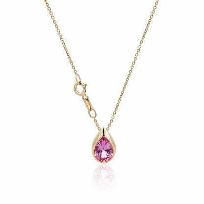 1.50 CTW Blue Sapphire Pear Necklace, 14K Gold Teardrop Pendant, Dainty Minimal Necklace, September Birthstone Jewelry, #8938