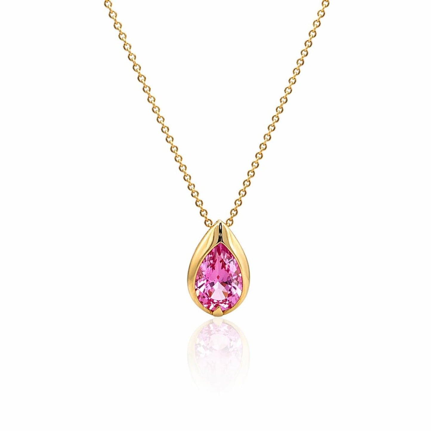 1.50 CTW Blue Sapphire Pear Necklace, 14K Gold Teardrop Pendant, Dainty Minimal Necklace, September Birthstone Jewelry, #8938