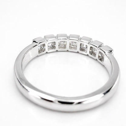 Asscher Cut Lab Grown Diamond Eternity Band, 14K Gold Wedding Band, Stackable Lab Diamond Ring, IGI Certified Anniversary Ring #8941