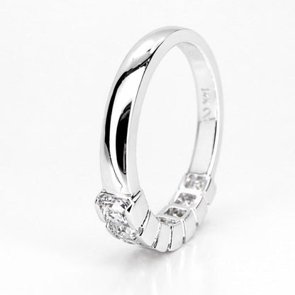 Asscher Cut Lab Grown Diamond Eternity Band, 14K Gold Wedding Band, Stackable Lab Diamond Ring, IGI Certified Anniversary Ring #8941