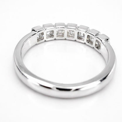 Asscher Cut Lab Grown Diamond Eternity Band, 14K Gold Wedding Band, Stackable Lab Diamond Ring, IGI Certified Anniversary Ring #8941