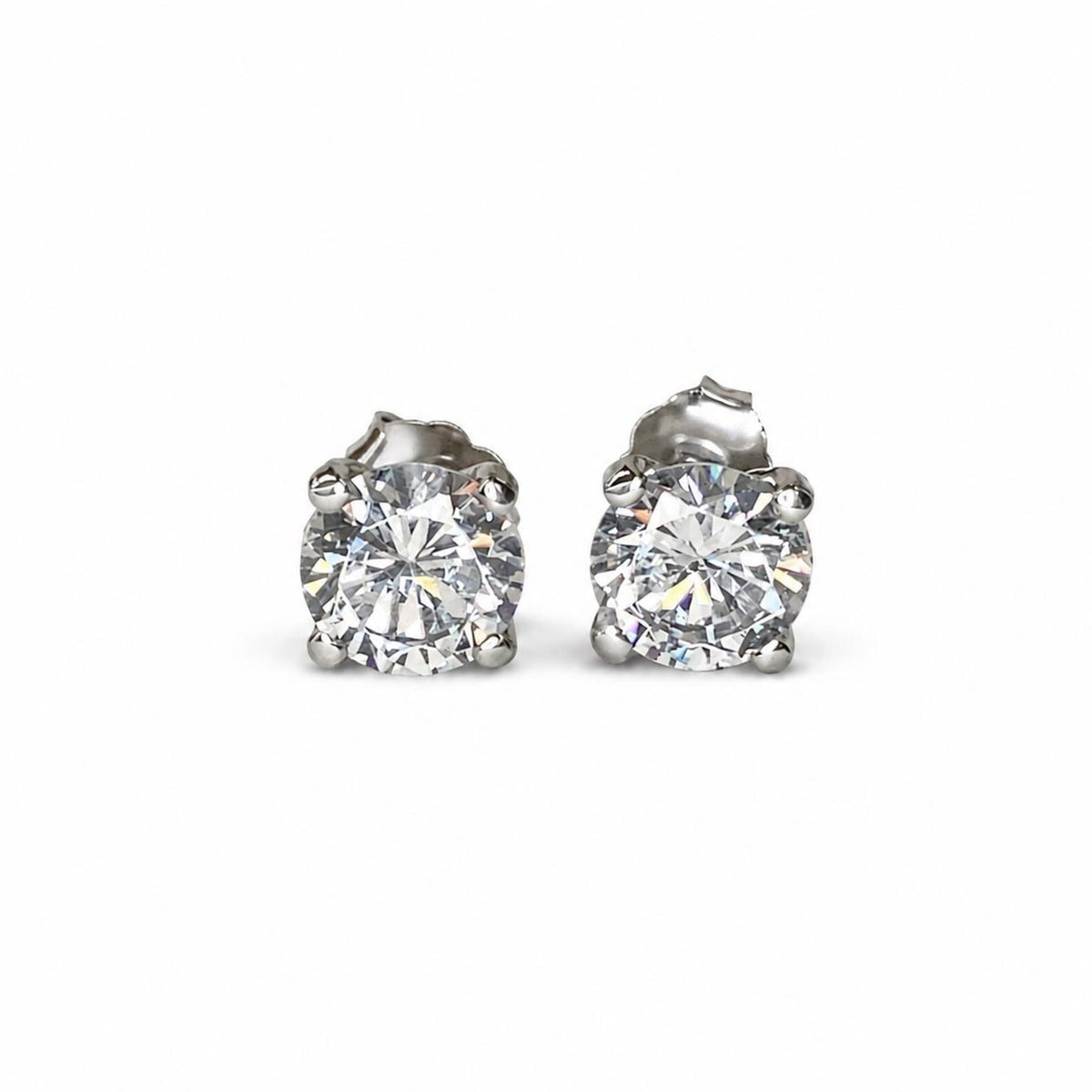 Moissanite Earrings Moissanite Diamond Stud Earrings White Gold, Gold Stud Earrings Unisex , Gold Stud Earrings, Round Shape Earrings  #7037