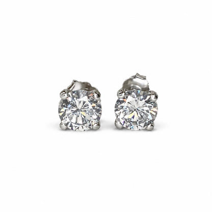 Moissanite Earrings Moissanite Diamond Stud Earrings White Gold, Gold Stud Earrings Unisex , Gold Stud Earrings, Round Shape Earrings  #7037