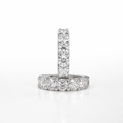 1 CTW Lab Grown Diamond Hoop Earrings 14K Solid Gold , Everyday small diamond hoops