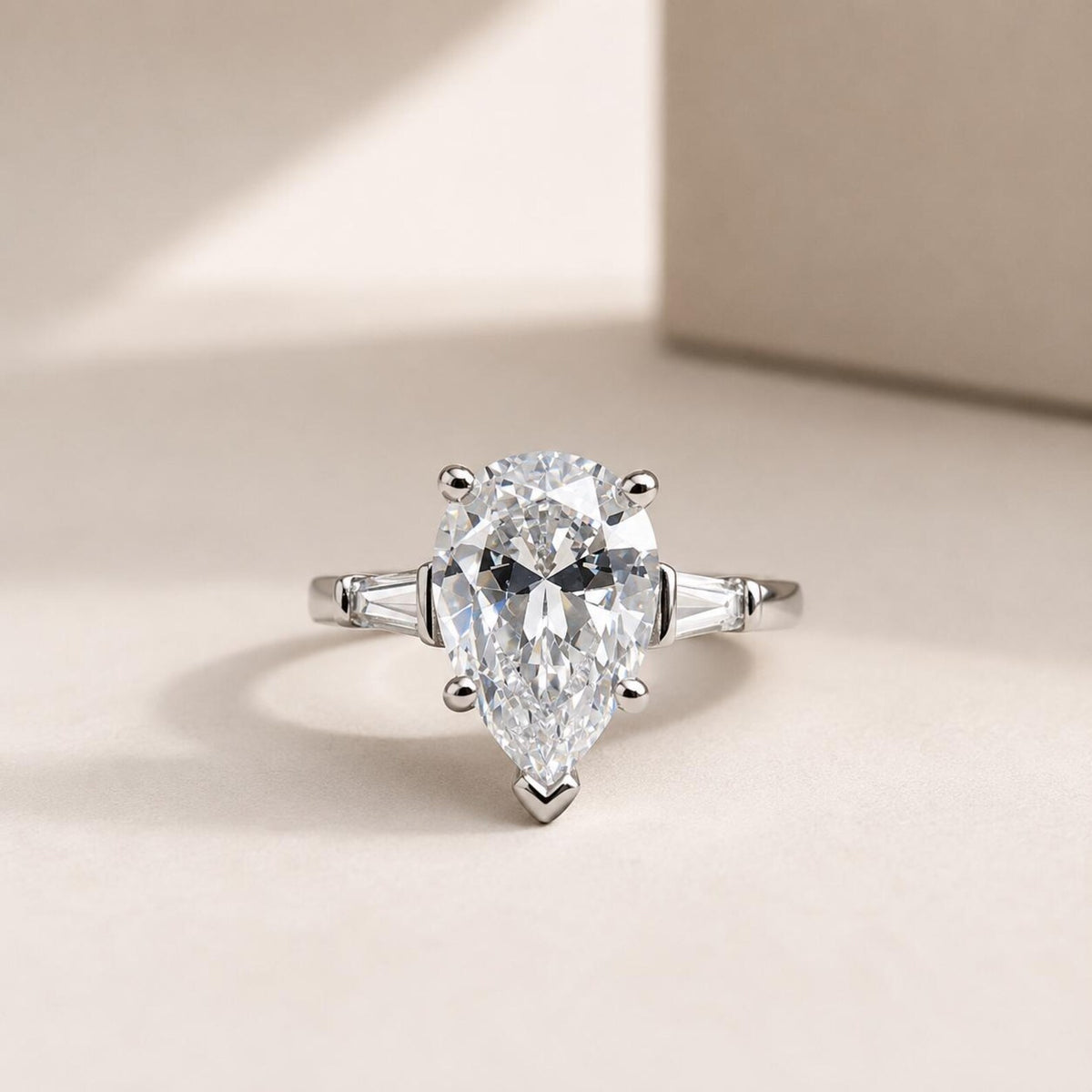 Pear Moissanite Engagement Ring, Moissanite Solitaire Engagement Ring, Wedding Rings For Women, 14K Gold Ring, Simple Ring, Ladies Ring 6676