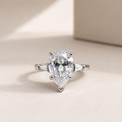 Pear Moissanite Engagement Ring, Moissanite Solitaire Engagement Ring, Wedding Rings For Women, 14K Gold Ring, Simple Ring, Ladies Ring 6676