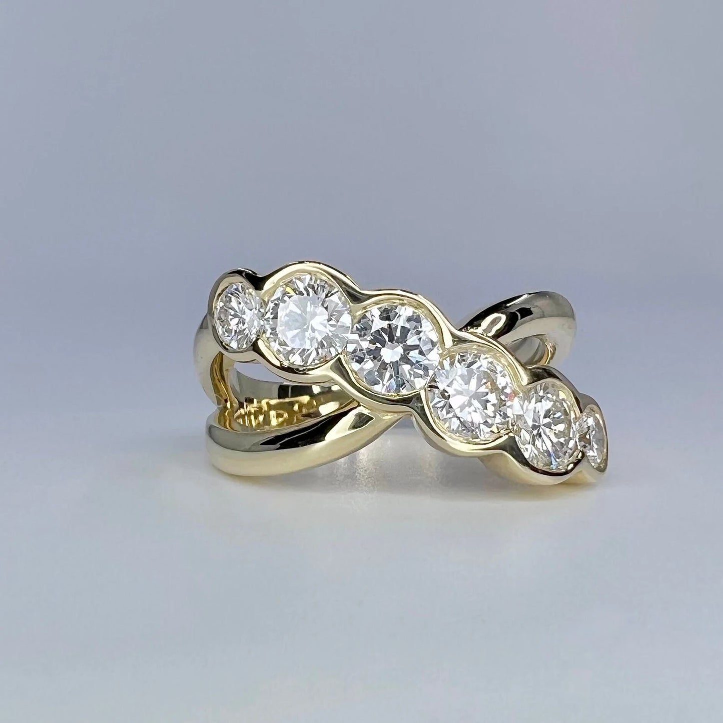 1.25ctw Lab Grown Diamond Cluster Ring 14K Yellow/White Gold , Lab Created Diamond Engagement Ring#8290