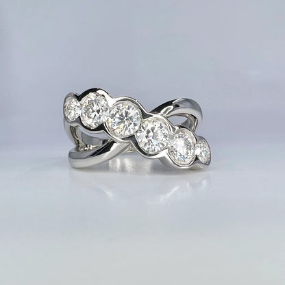 1.25ctw Lab Grown Diamond Cluster Ring 14K Yellow/White Gold , Lab Created Diamond Engagement Ring#8290